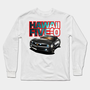 Hawaii Five-O Black Camaro (Red Outline) Long Sleeve T-Shirt